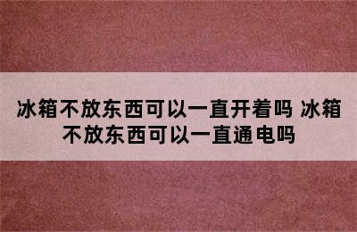 冰箱不放东西可以一直开着吗 冰箱不放东西可以一直通电吗